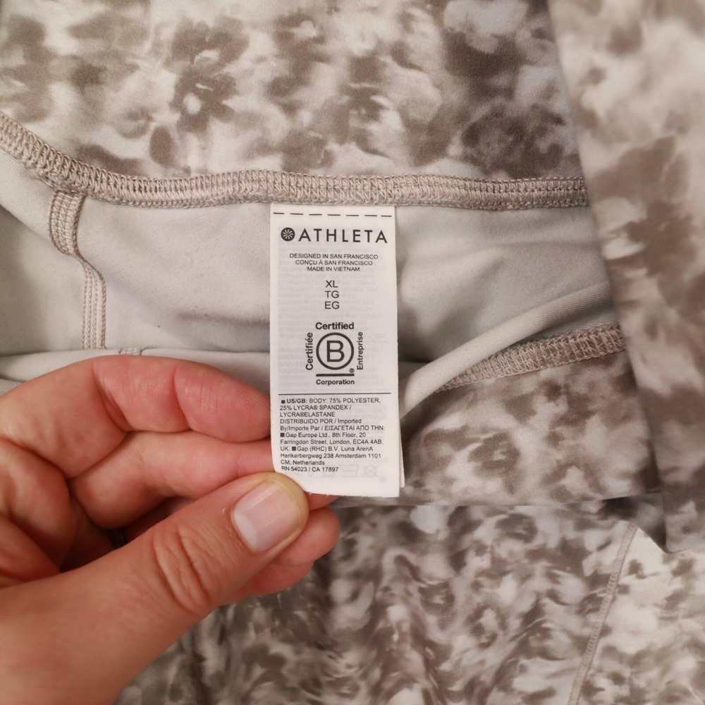 Athleta‎ Beige Brown Tie Dye Salutation Stash 7/8 tight size XL - Picture 5 of 10